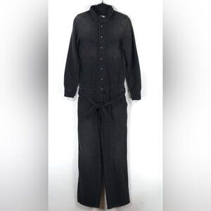 NWT VICOLO ITALY🇮🇹MADE Cotton Denim COUTURE Jumpsuit Belt Half Snap Size SMALL